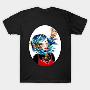 Watercolor Ocean Girl T-Shirt